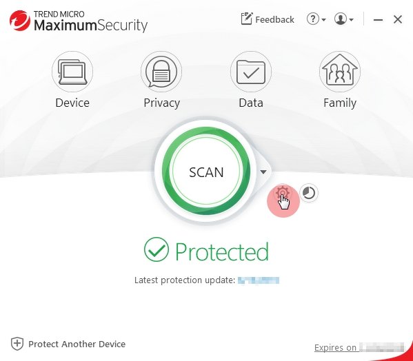 Trend Micro Mobile Security User Interface showing Social Network Privacy and Pay Guard Features