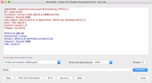 Wireshark Interface showing a packet capture and the protocol hierarchy